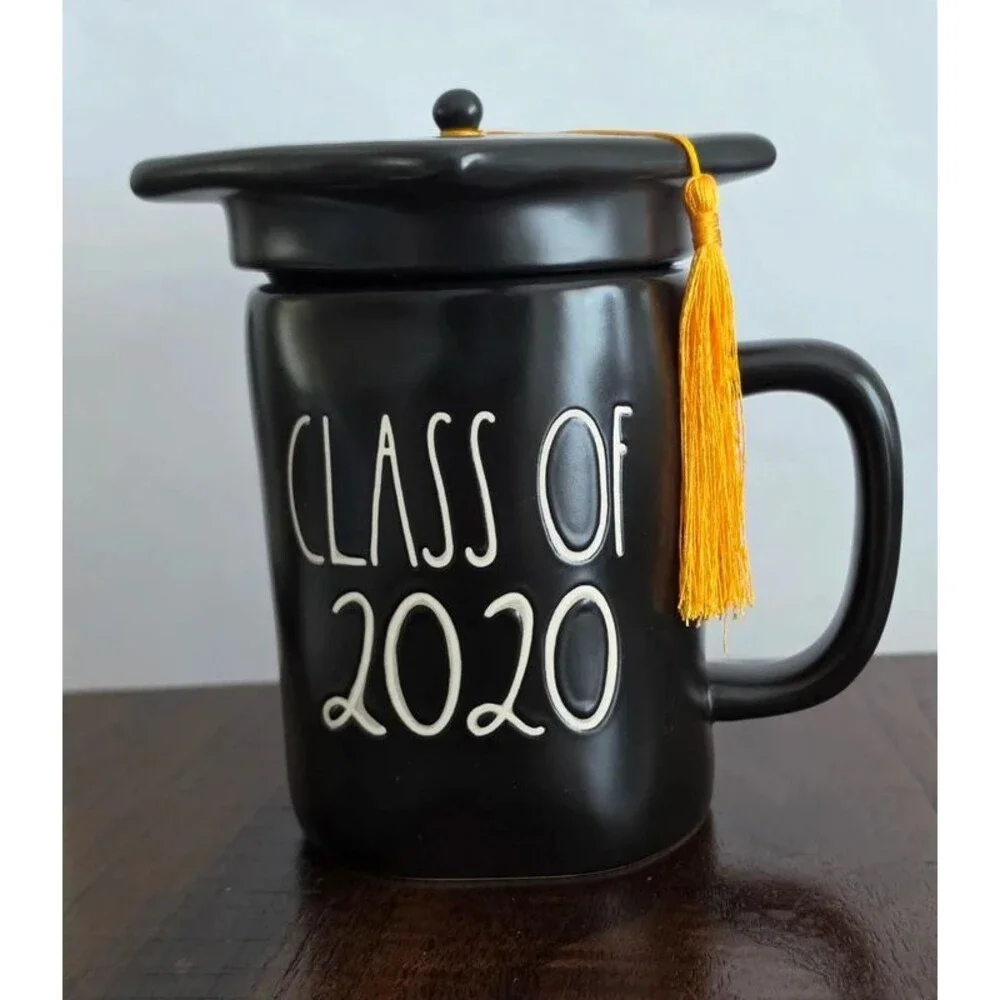 Rae Dunn Class of 2020 Graduation Mug Black Cap Lid Tassel Artisan Collection